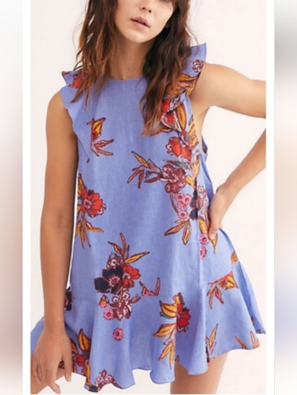 Free People Summer in Tulum Tunic Top Linen Blend